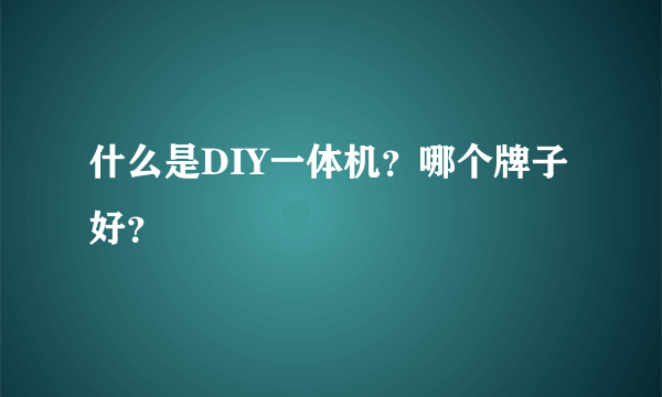 什么是DIY一体机？哪个牌子好？