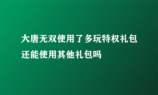 大唐无双使用了多玩特权礼包还能使用其他礼包吗