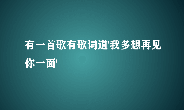 有一首歌有歌词道'我多想再见你一面'