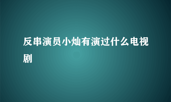 反串演员小灿有演过什么电视剧