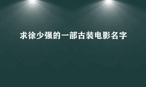 求徐少强的一部古装电影名字