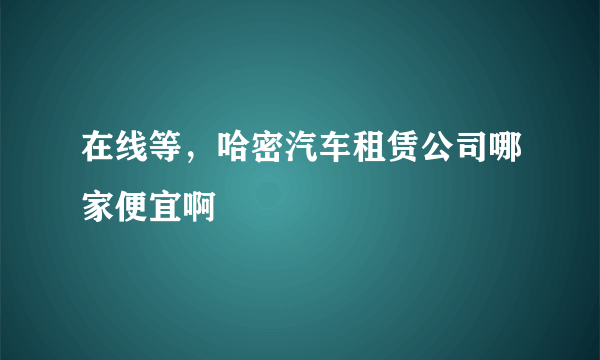 在线等，哈密汽车租赁公司哪家便宜啊