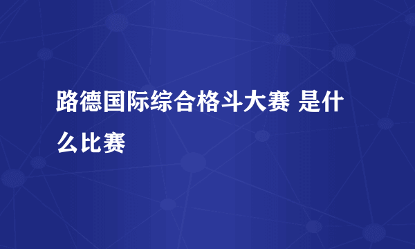 路德国际综合格斗大赛 是什么比赛