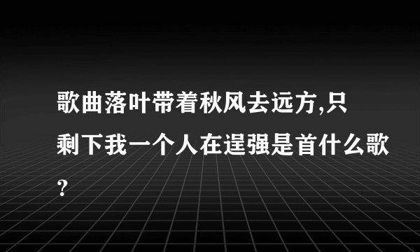 歌曲落叶带着秋风去远方,只剩下我一个人在逞强是首什么歌？