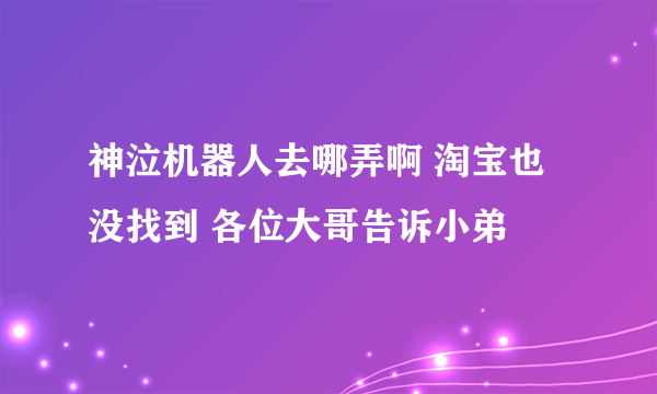 神泣机器人去哪弄啊 淘宝也没找到 各位大哥告诉小弟