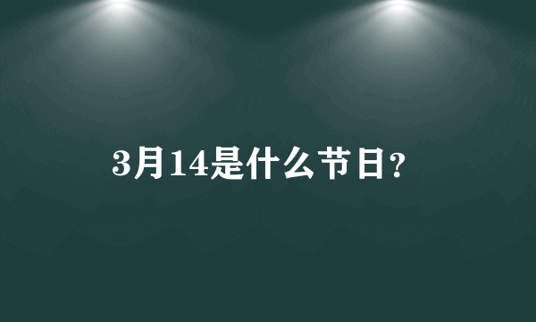 3月14是什么节日？