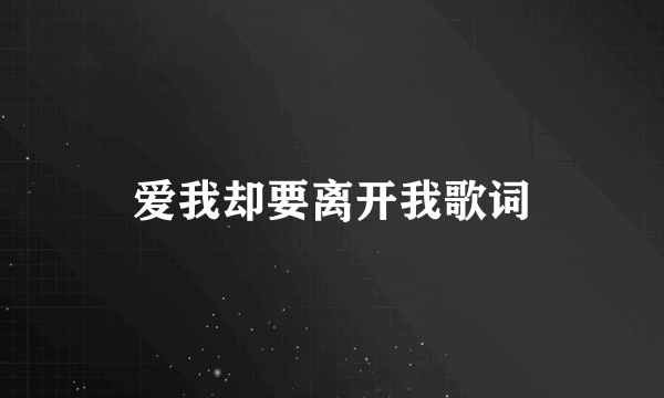 爱我却要离开我歌词