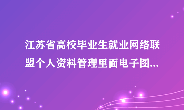 江苏省高校毕业生就业网络联盟个人资料管理里面电子图像管理里怎么没我照片?不知道怎么解决