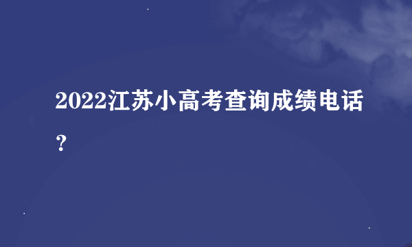 2022江苏小高考查询成绩电话？