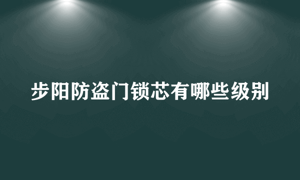 步阳防盗门锁芯有哪些级别