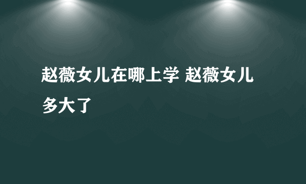 赵薇女儿在哪上学 赵薇女儿多大了