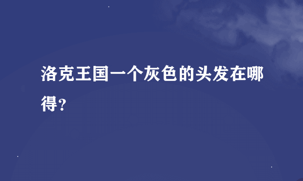 洛克王国一个灰色的头发在哪得？