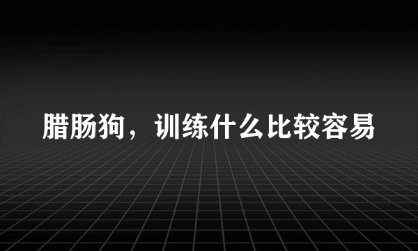 腊肠狗，训练什么比较容易