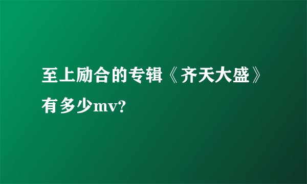 至上励合的专辑《齐天大盛》有多少mv？