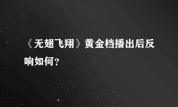 《无翅飞翔》黄金档播出后反响如何？