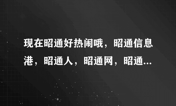 现在昭通好热闹哦，昭通信息港，昭通人，昭通网，昭通商务网！那家正宗一点？