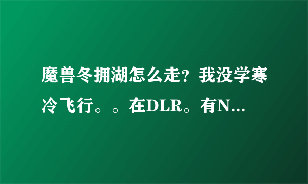 魔兽冬拥湖怎么走？我没学寒冷飞行。。在DLR。有NPC可以飞去吗？