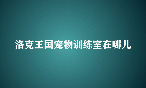 洛克王国宠物训练室在哪儿