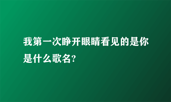 我第一次睁开眼睛看见的是你是什么歌名?