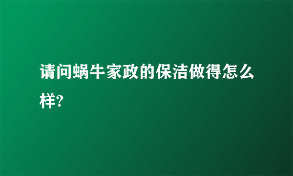 请问蜗牛家政的保洁做得怎么样?