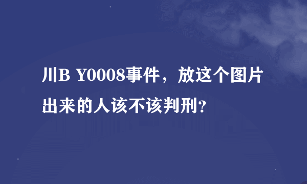 川B Y0008事件，放这个图片出来的人该不该判刑？