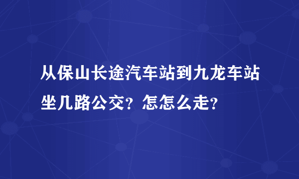 从保山长途汽车站到九龙车站坐几路公交？怎怎么走？