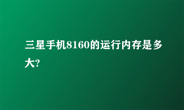 三星手机8160的运行内存是多大?