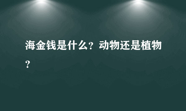 海金钱是什么？动物还是植物？