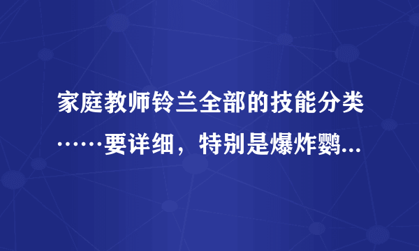 家庭教师铃兰全部的技能分类……要详细，特别是爆炸鹦鹉螺，还有美杜莎防御壁的内壁和外壁的全部作用……