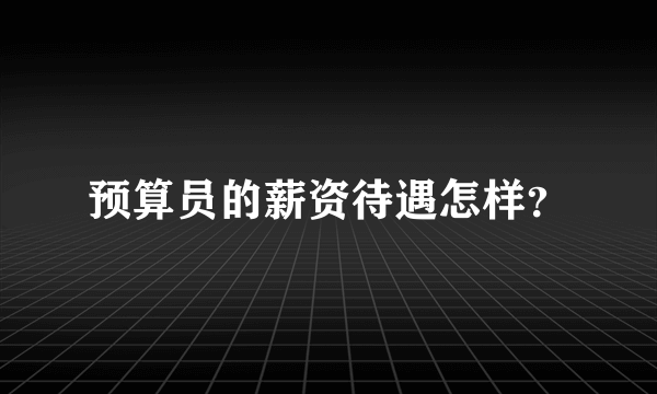 预算员的薪资待遇怎样？