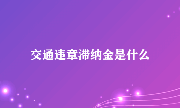 交通违章滞纳金是什么