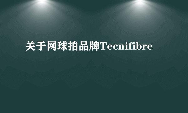 关于网球拍品牌Tecnifibre