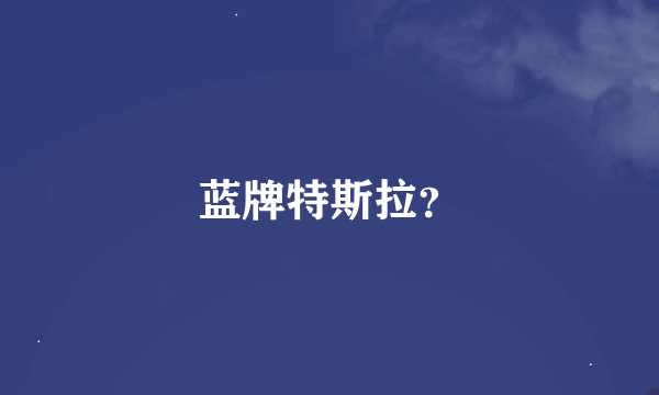 蓝牌特斯拉？