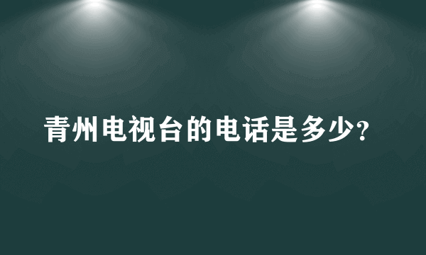 青州电视台的电话是多少？