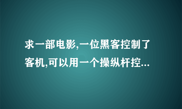 求一部电影,一位黑客控制了客机,可以用一个操纵杆控制飞机的航线和高低.有名警察在飞机起飞的时候上了飞机