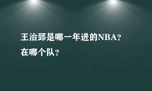 王治郅是哪一年进的NBA？在哪个队？