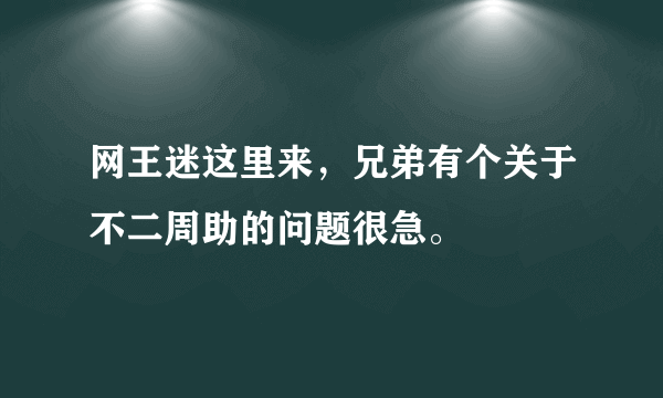 网王迷这里来，兄弟有个关于不二周助的问题很急。