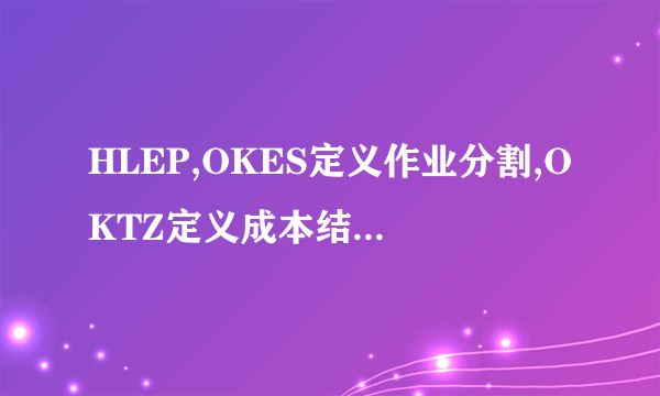 HLEP,OKES定义作业分割,OKTZ定义成本结构有何区别