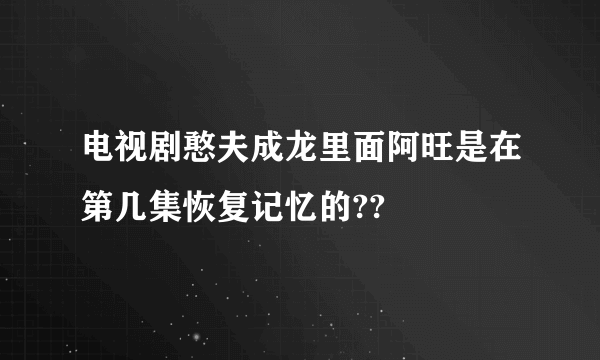 电视剧憨夫成龙里面阿旺是在第几集恢复记忆的??