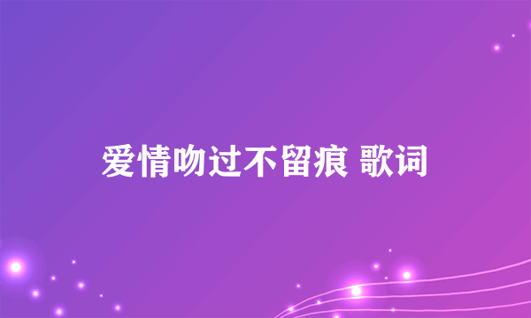 爱情吻过不留痕 歌词