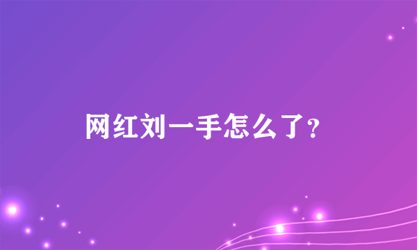 网红刘一手怎么了？