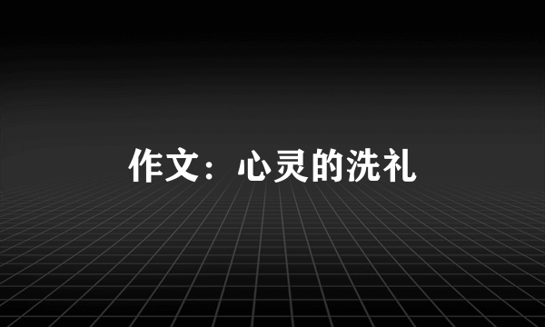 作文：心灵的洗礼