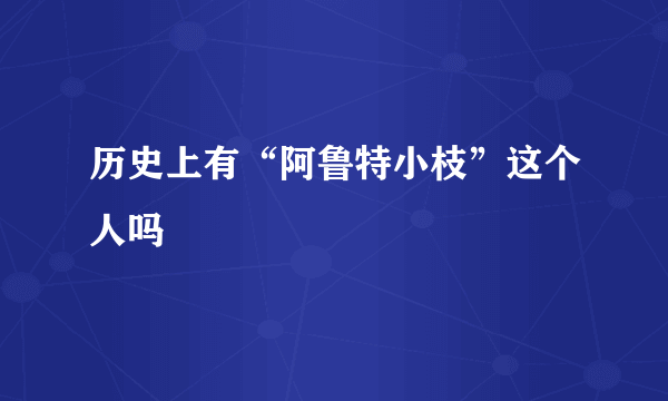 历史上有“阿鲁特小枝”这个人吗