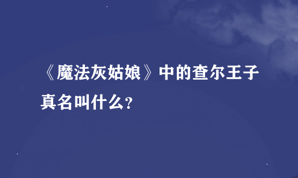 《魔法灰姑娘》中的查尔王子真名叫什么？