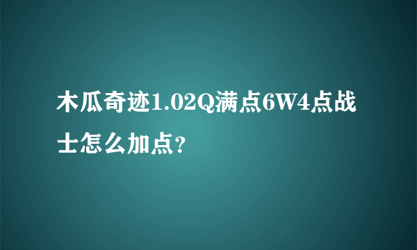 木瓜奇迹1.02Q满点6W4点战士怎么加点？