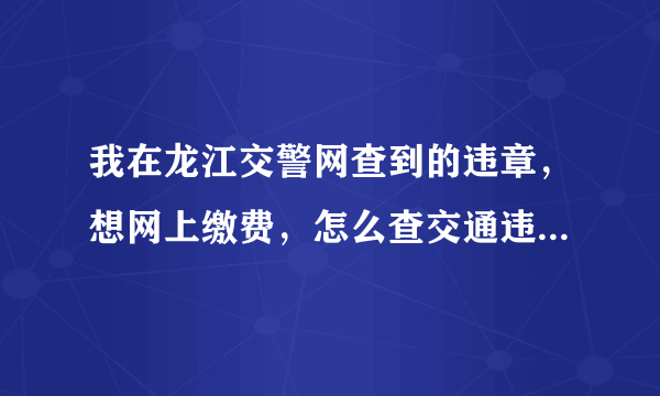 我在龙江交警网查到的违章，想网上缴费，怎么查交通违章罚款票据单号在哪