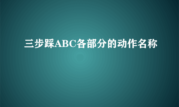 三步踩ABC各部分的动作名称