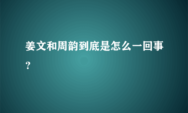 姜文和周韵到底是怎么一回事？