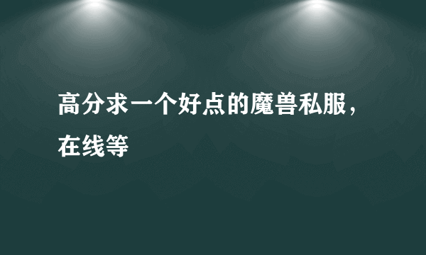 高分求一个好点的魔兽私服，在线等