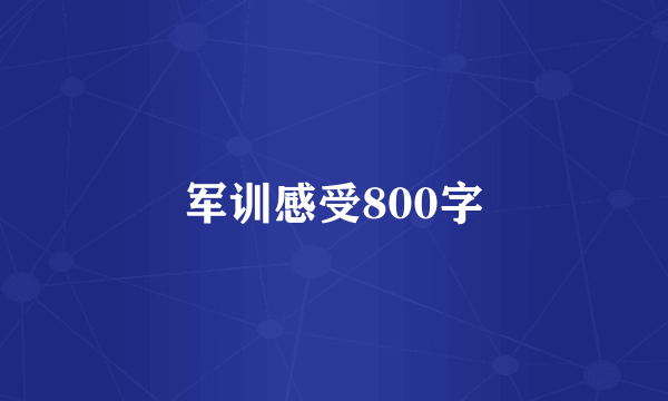 军训感受800字